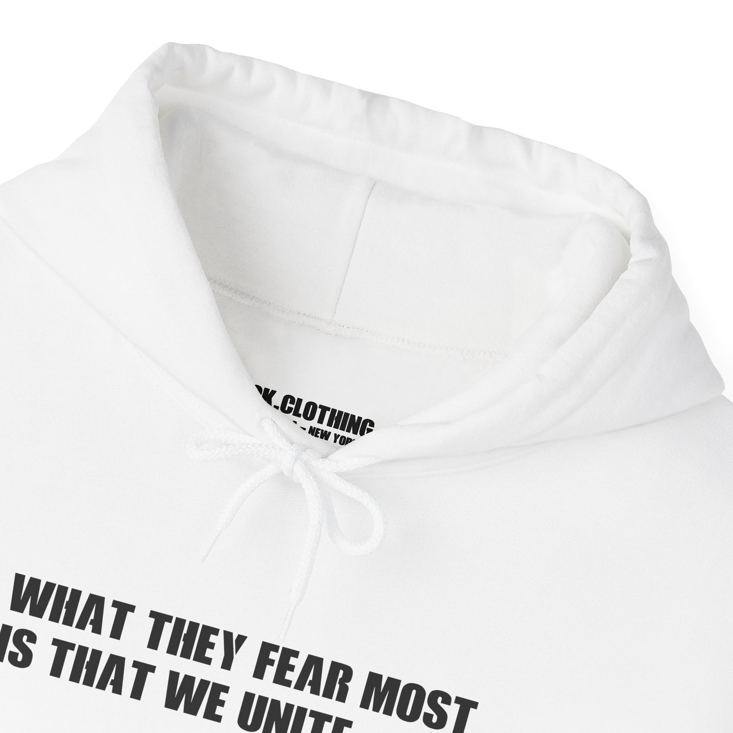 What They Fear the Most, Is That We Unite- Heavy Blend Hoodie - Unisex